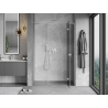 Mexen Mist-H L rechte, schwenkbare Duschabtrennung 125 cm, transparent, gebürstetes Nickel - 8A5L-125-001-97-00-P