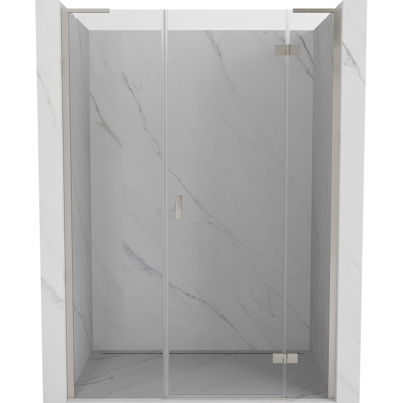 Mexen Mist-H L rechte Dusch-Schwingtür 140 cm, transparent, gebürstetes Nickel - 8A5L-140-001-97-00-P