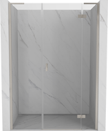 Mexen Mist-H L rechte Pendeltür-Duschabtrennung 145 cm, transparent, gebürsteter Nickel - 8A5L-145-001-97-00-P