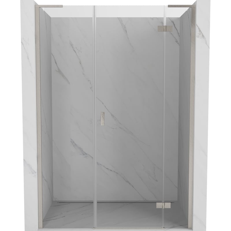 Mexen Mist-H L Duschdrehtür rechts 155 cm, transparent, gebürsteter Nickel - 8A5L-155-001-97-00-P