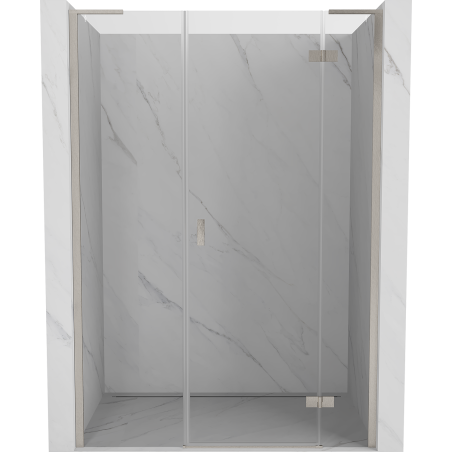 Mexen Mist-H L duschtür, schwenkbar, rechts 160 cm, transparent, gebürsteter Nickel - 8A5L-160-001-97-00-P