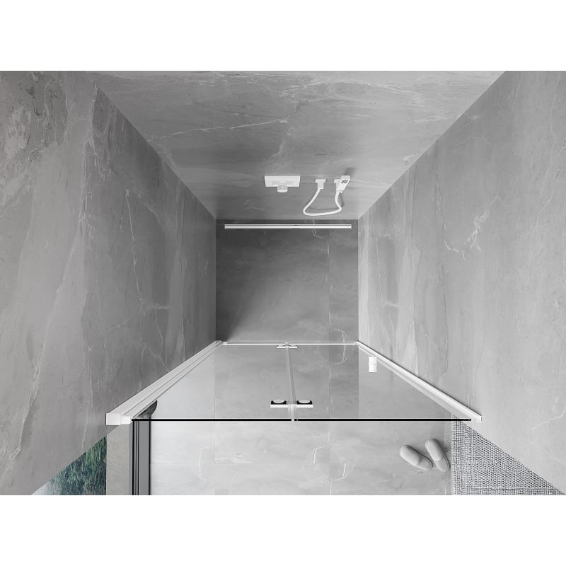 Mexen Mist-F faltbare Duschwand links 70 cm, transparent, weiß - 8A6-070-000-20-00-L