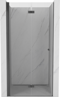 Mexen Mist-F faltbare Duschwand links 75 cm, transparent, gun gray gebürstet - 8A6-075-000-66-00-L
