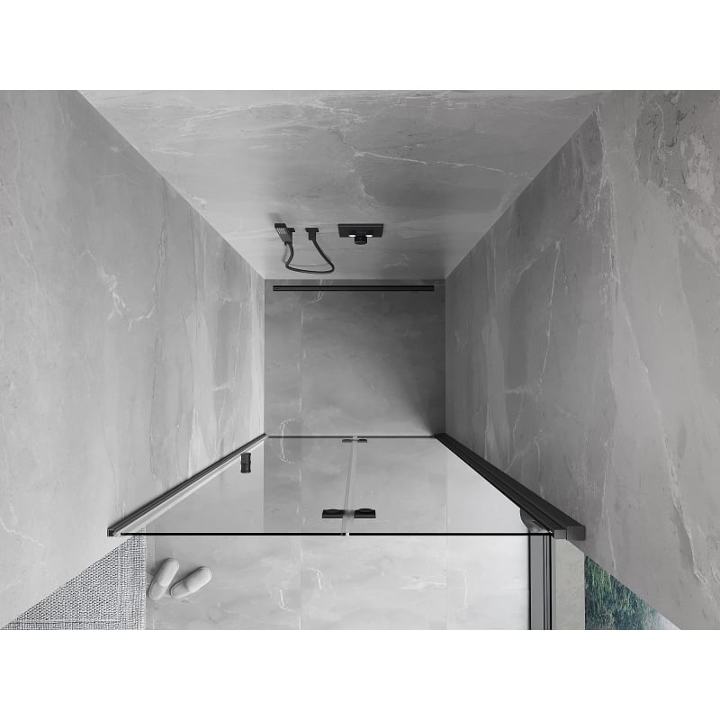 Mexen Mist-F faltbare Duschtür rechts 105 cm, transparent, gun grau gebürstet - 8A6-105-000-66-00-P