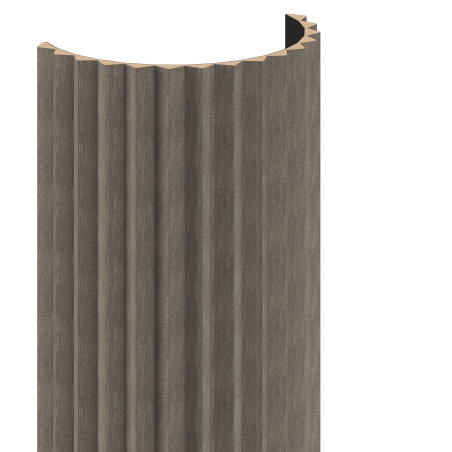 Mexen Ovalo 01 geriffelte flexible Wandpaneele 280 x 36 cm, technisches Furnier, Eiche Grau - S130-280-01-043