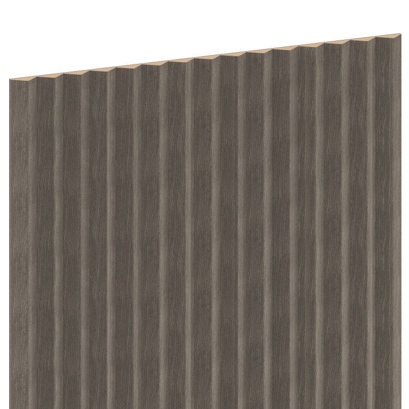 Mexen Ovalo 01 geriffelte flexible Wandpaneele 280 x 36 cm, technisches Furnier, Eiche Grau - S130-280-01-043
