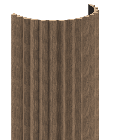 Mexen Ovalo 01 gerillte flexible Wandlamellen 280 x 36 cm, technisches Furnier, Dunkle Walnuss - S130-280-01-044