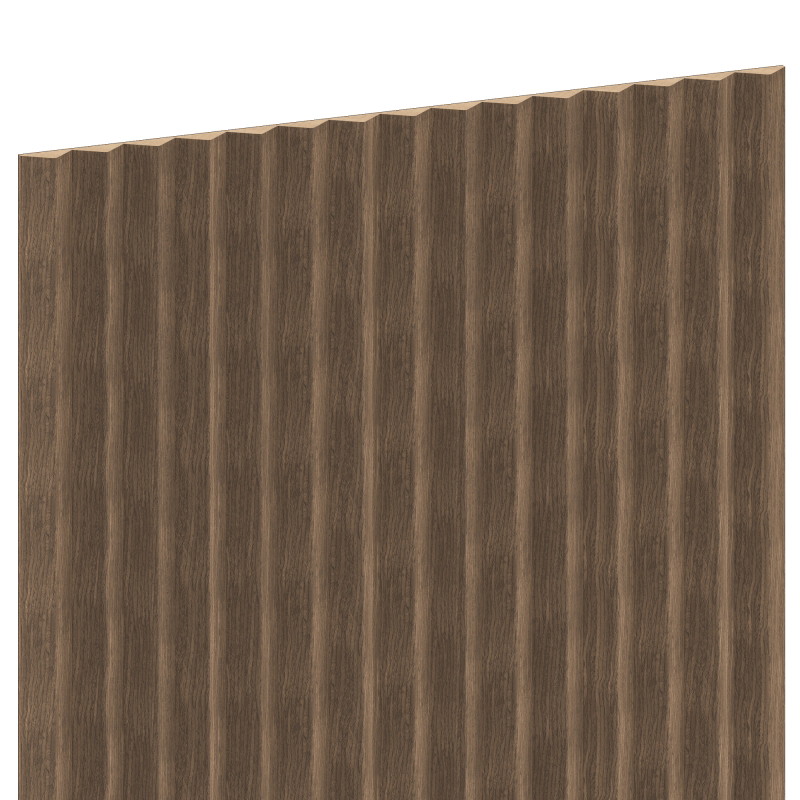 Mexen Ovalo 01 gerillte flexible Wandlamellen 280 x 36 cm, technisches Furnier, Dunkle Walnuss - S130-280-01-044