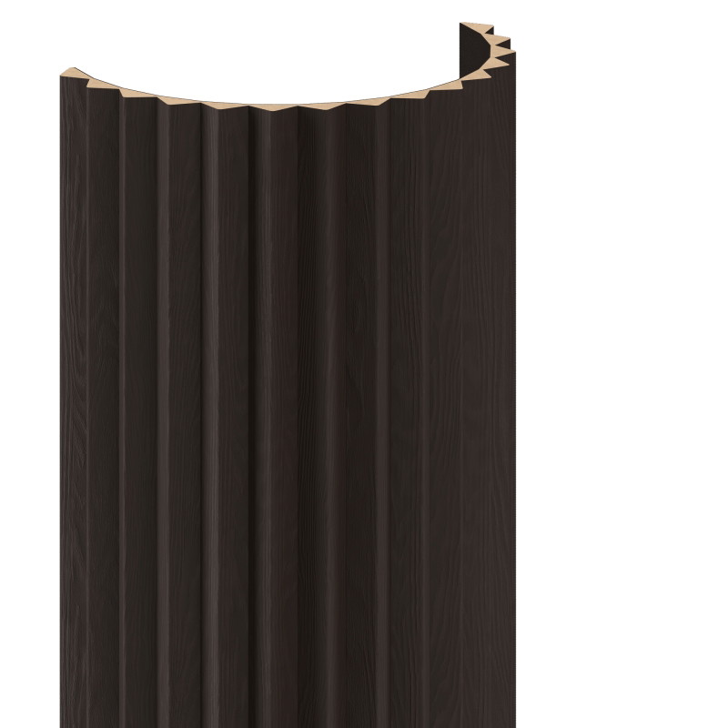 Mexen Ovalo 01 gerillte, flexible Wandpaneele 280 x 36 cm, technisches Furnier, Schwarzeiche - S130-280-01-046