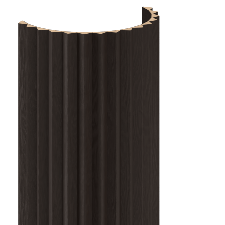 Mexen Ovalo 01 gerillte, flexible Wandpaneele 280 x 36 cm, technisches Furnier, Schwarzeiche - S130-280-01-046