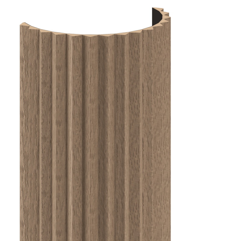 Mexen Ovalo 01 flexible gerillte Wandpaneele 280 x 36 cm, technisches Furnier, Helles Nussbaumholz - S130-280-01-047