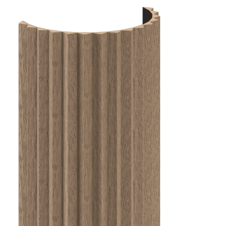 Mexen Ovalo 01 flexible gerillte Wandpaneele 280 x 36 cm, technisches Furnier, Helles Nussbaumholz - S130-280-01-047