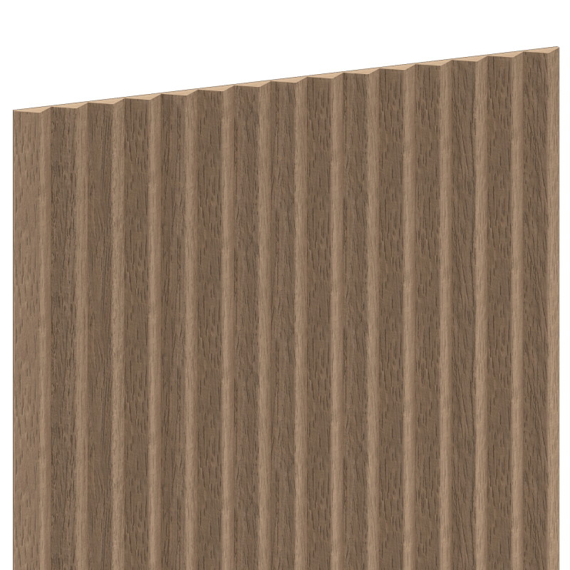 Mexen Ovalo 01 flexible gerillte Wandpaneele 280 x 36 cm, technisches Furnier, Helles Nussbaumholz - S130-280-01-047