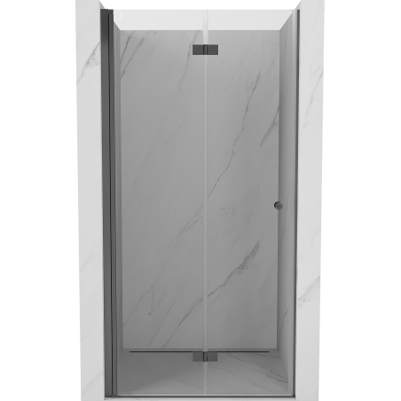 Mexen Mist-F faltbare Duschwand links 80 cm, transparent, Gun-Metal - 8A6-080-000-95-00-L