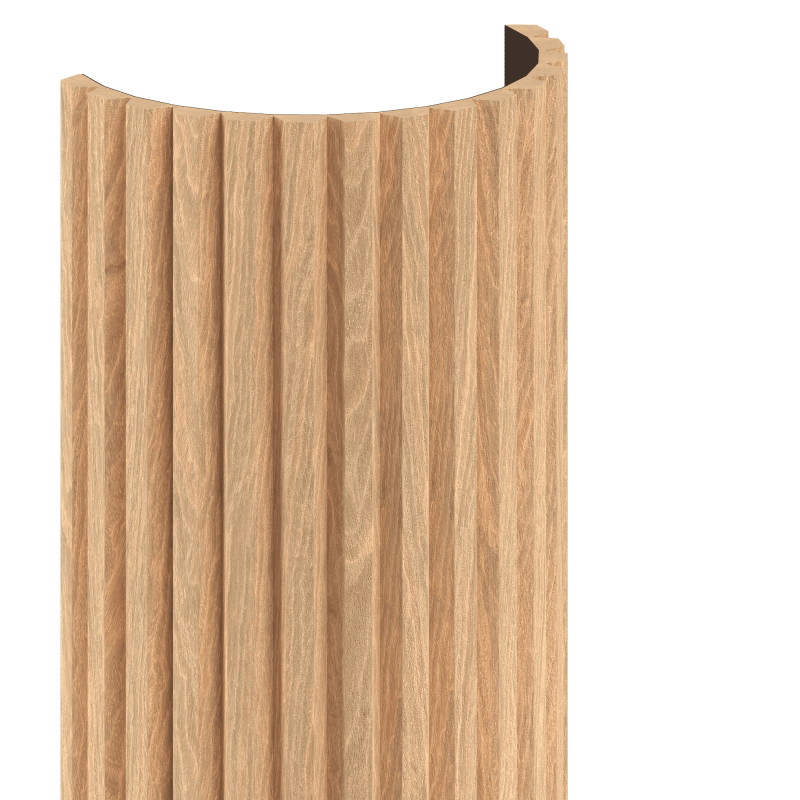 Mexen Ovalo 02 Gerillte elastische Wandlamellen 280 x 36 cm, technisches Furnier, Gebleichte Eiche - S130-280-02-040