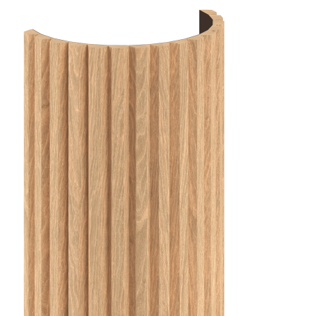 Mexen Ovalo 02 Gerillte elastische Wandlamellen 280 x 36 cm, technisches Furnier, Gebleichte Eiche - S130-280-02-040