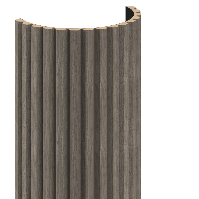 Mexen Ovalo 02 Geriffelte elastische Wandlamellen 280 x 36 cm, technisches Furnier, Graue Eiche - S130-280-02-043