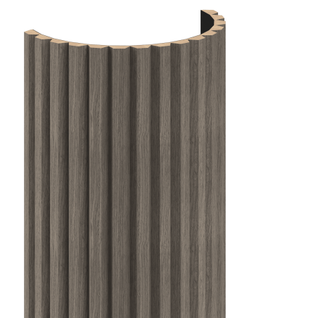 Mexen Ovalo 02 Geriffelte elastische Wandlamellen 280 x 36 cm, technisches Furnier, Graue Eiche - S130-280-02-043