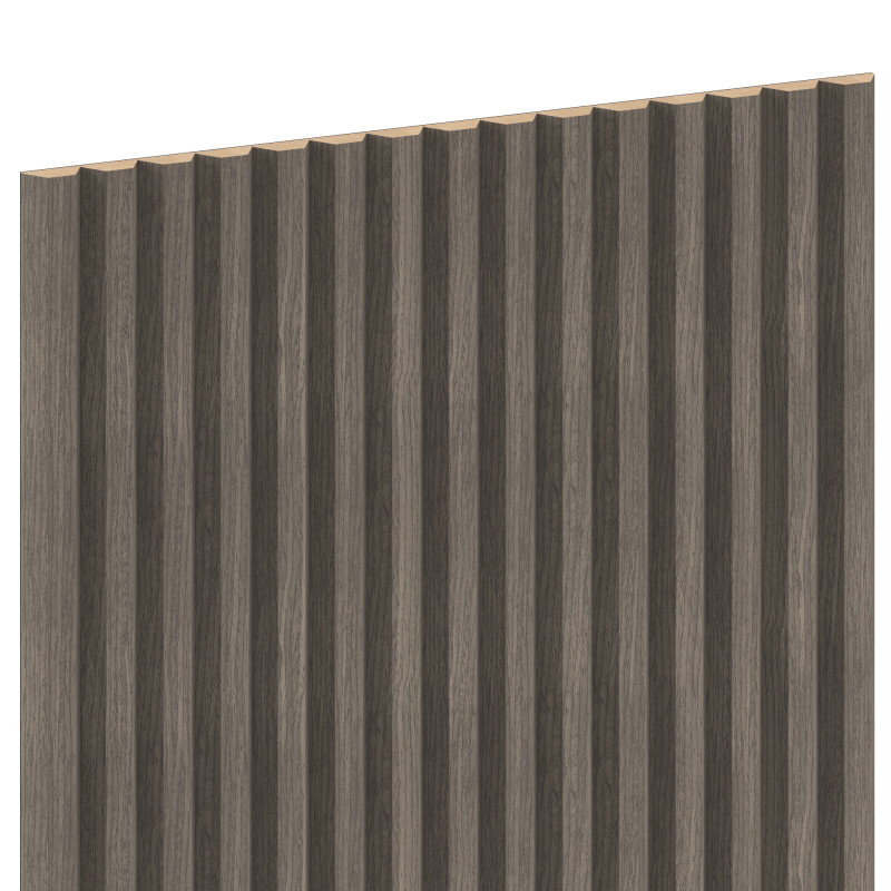 Mexen Ovalo 02 Geriffelte elastische Wandlamellen 280 x 36 cm, technisches Furnier, Graue Eiche - S130-280-02-043