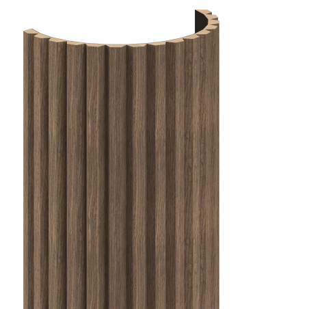 Mexen Ovalo 02 flexible geriffelte Wandabdeckungen 280 x 36 cm, technisches Furnier, Dunkle Walnuss - S130-280-02-044