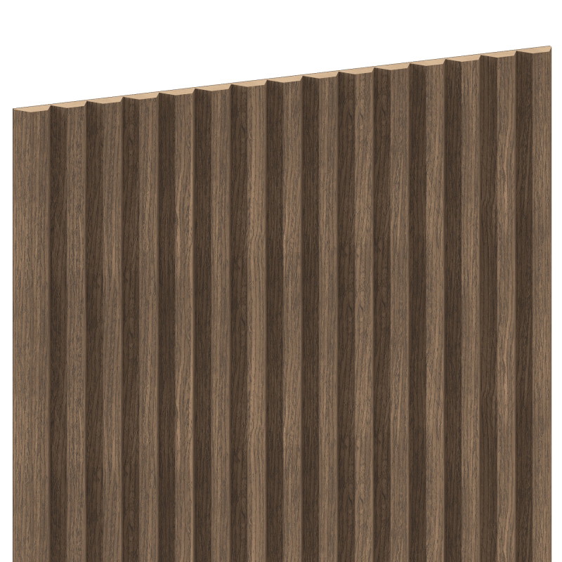 Mexen Ovalo 02 flexible geriffelte Wandabdeckungen 280 x 36 cm, technisches Furnier, Dunkle Walnuss - S130-280-02-044