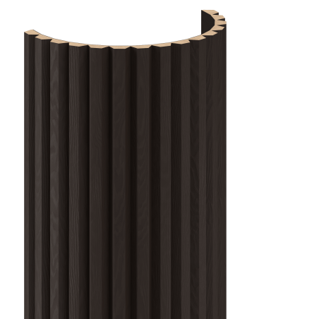 Mexen Ovalo 02 gerillte, flexible Wandpaneele 280 x 36 cm, technisches Furnier, Schwarze Eiche - S130-280-02-046
