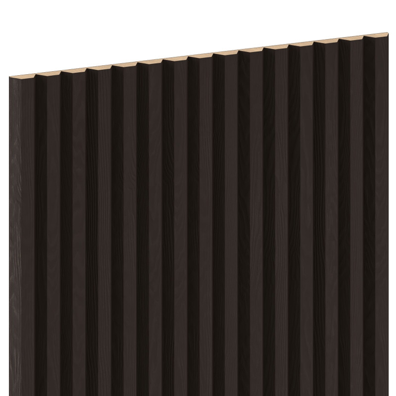 Mexen Ovalo 02 gerillte, flexible Wandpaneele 280 x 36 cm, technisches Furnier, Schwarze Eiche - S130-280-02-046
