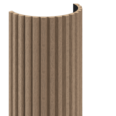 Mexen Ovalo 02 Gerillte flexible Wandpaneele 280 x 36 cm, technisches Furnier, Helles Nussbaum - S130-280-02-047