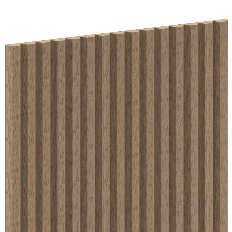 Mexen Ovalo 02 Gerillte flexible Wandpaneele 280 x 36 cm, technisches Furnier, Helles Nussbaum - S130-280-02-047