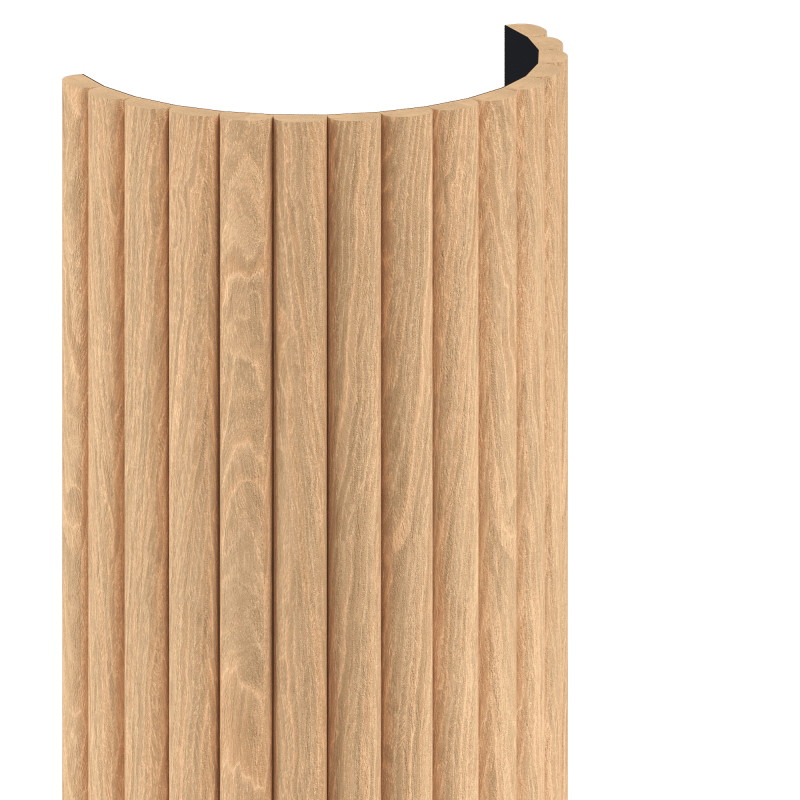Mexen Ovalo 03 flexible geriffelte Wandpaneele 280 x 36 cm, technisches Furnier, Gebleichte Eiche - S130-280-03-040