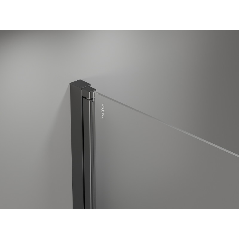 Mexen Mist-F faltbare Duschabtrennung rechts 60 cm, transparent, Gun Metal - 8A6-060-000-95-00-P