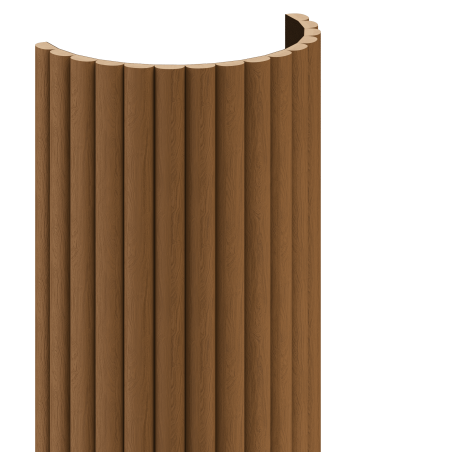 Mexen Ovalo 03 elastische, gerillte Wandpaneele 280 x 36 cm, technisches Furnier, Natürliche Eiche - S130-280-03-042