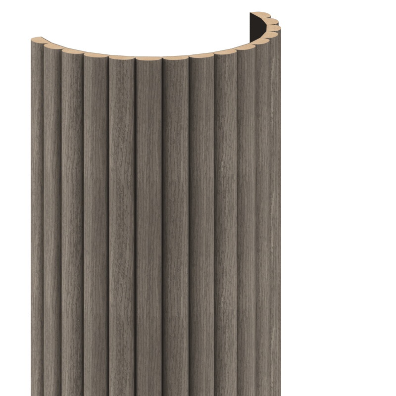 Mexen Ovalo 03 flexible gerillte Wandpaneele 280 x 36 cm, technisches Furnier, Graue Eiche - S130-280-03-043