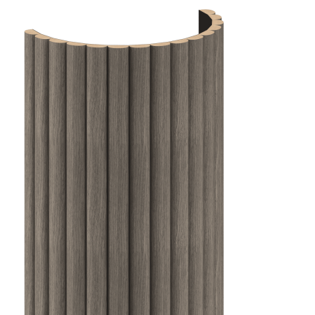 Mexen Ovalo 03 flexible gerillte Wandpaneele 280 x 36 cm, technisches Furnier, Graue Eiche - S130-280-03-043