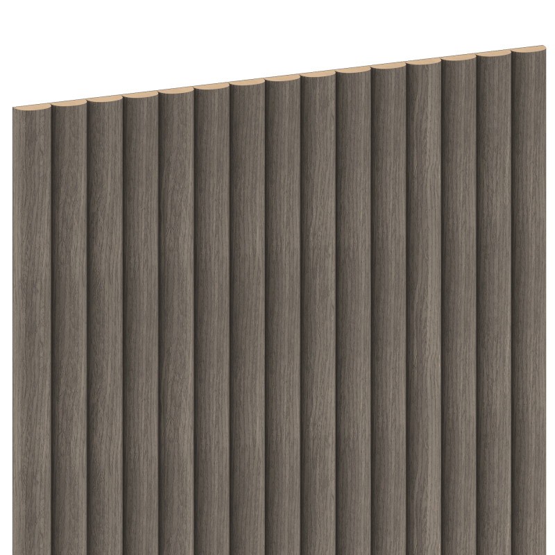 Mexen Ovalo 03 flexible gerillte Wandpaneele 280 x 36 cm, technisches Furnier, Graue Eiche - S130-280-03-043