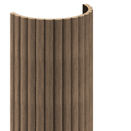 Mexen Ovalo 03 elastische geriffelte Wandpaneele 280 x 36 cm, technisches Furnier, Dunkle Walnuss - S130-280-03-044