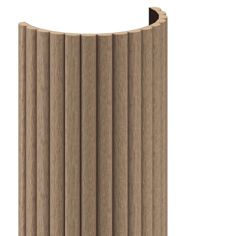 Mexen Ovalo 03 Rillen-Wandpaneele flexibel 280 x 36 cm, technisches Furnier, Hellnuss - S130-280-03-047