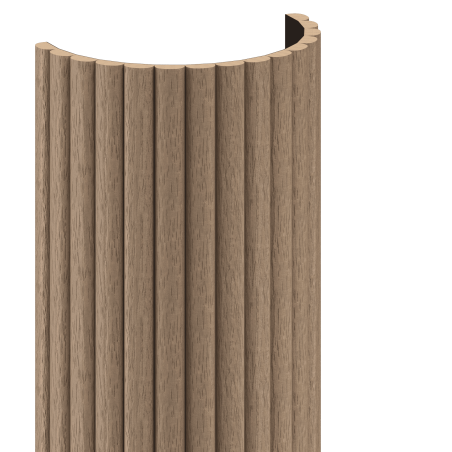 Mexen Ovalo 03 Rillen-Wandpaneele flexibel 280 x 36 cm, technisches Furnier, Hellnuss - S130-280-03-047