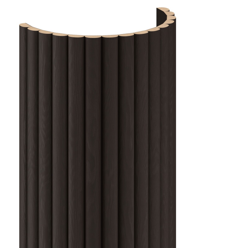 Mexen Ovalo 03 gerippte, flexible Wandpaneele 280 x 36 cm, technisches Furnier, Schwarze Eiche - S130-280-03-046