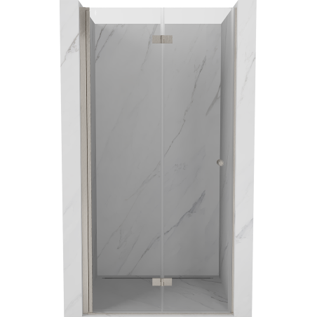 Mexen Mist-F Faltbare Duschabtrennung links 65 cm, transparent, gebürsteter Nickel - 8A6-065-000-97-00-L