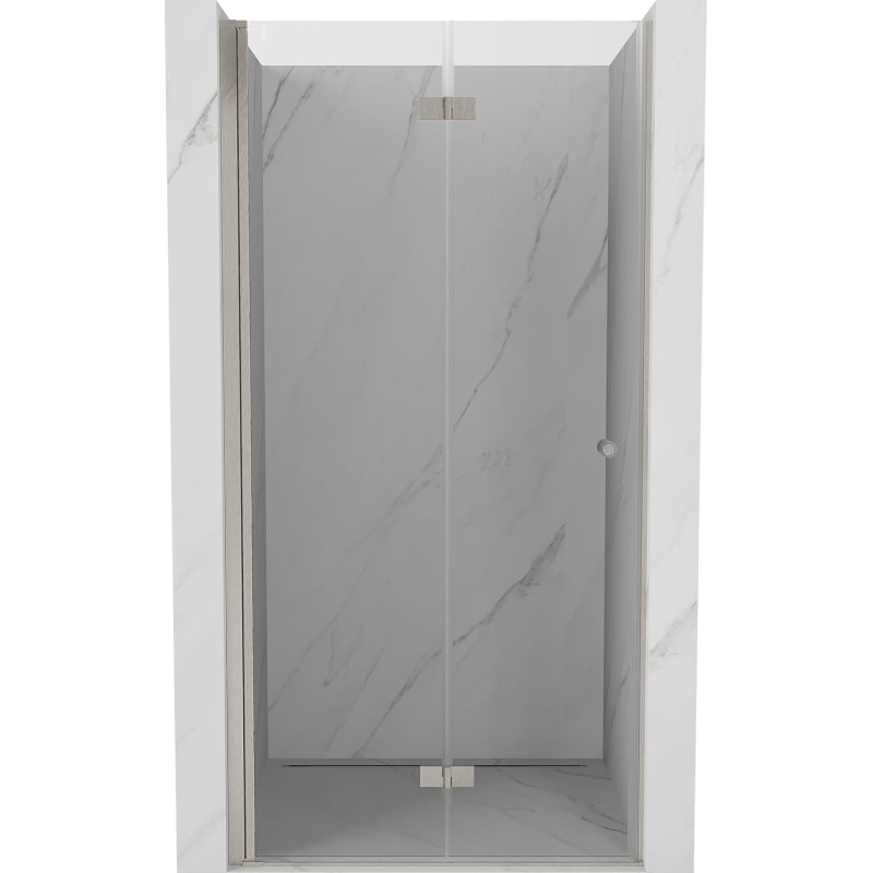 Mexen Mist-F faltbare Duschabtrennung links 90 cm, transparent, gebürstetes Nickel - 8A6-090-000-97-00-L