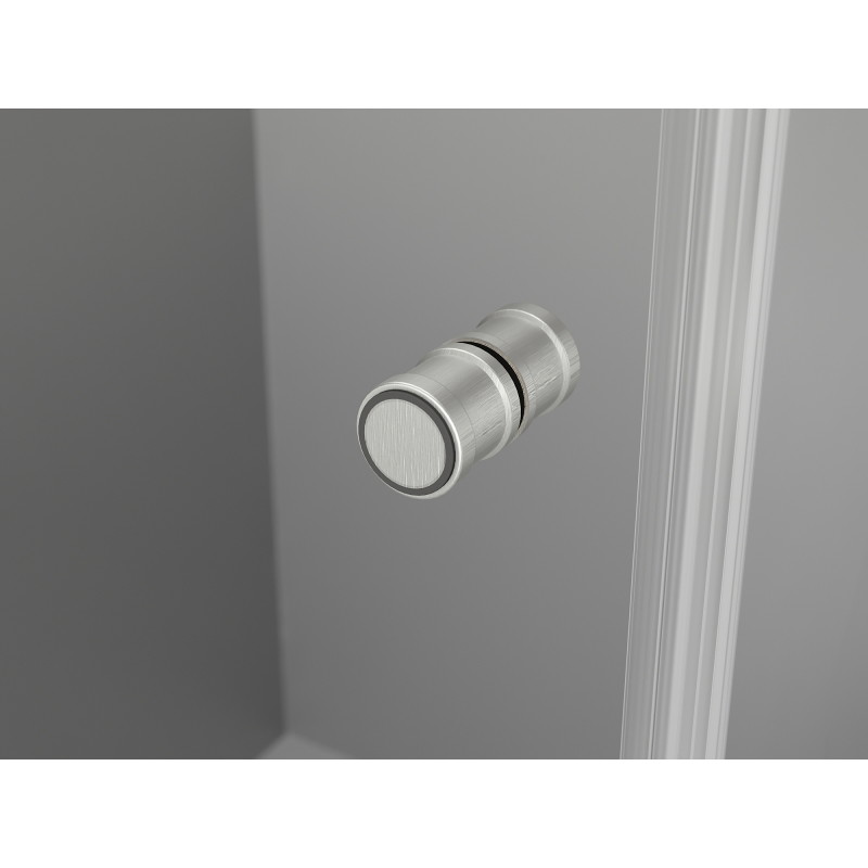 Mexen Mist-F faltbare Duschwand links 110 cm, transparent, gebürsteter Nickel - 8A6-110-000-97-00-L