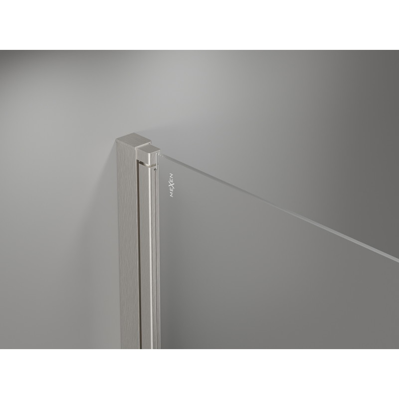 Mexen Mist-F faltbare Duschabtrennung rechts 75 cm, transparent, gebürsteter Nickel - 8A6-075-000-97-00-P