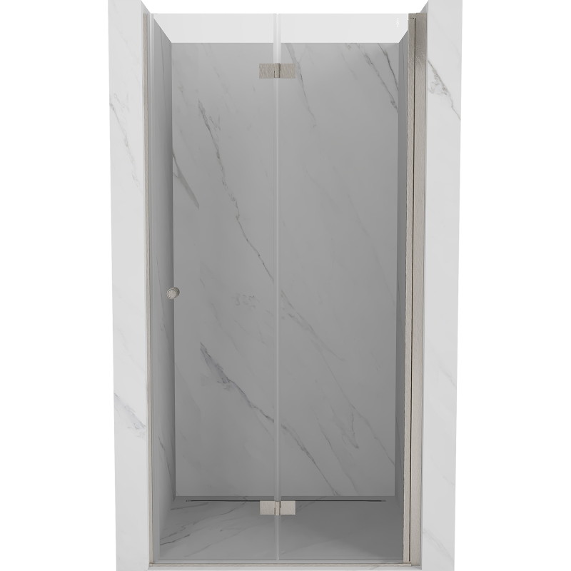 Mexen Mist-F faltbare Duschabtrennung rechts 115 cm, transparent, gebürsteter Nickel - 8A6-115-000-97-00-P