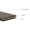 Mexen Ovalo 02 flexible geriffelte Wandabdeckungen 280 x 36 cm, technisches Furnier, Dunkle Walnuss - S130-280-02-044