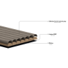 Mexen Ovalo 03 flexible geriffelte Wandpaneele 280 x 36 cm, technisches Furnier, Gebleichte Eiche - S130-280-03-040