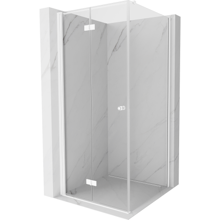 Mexen Mist-F faltbare Duschkabine links 70 x 70 cm, transparent, weiß - 8A6T-070-070-20-00-L