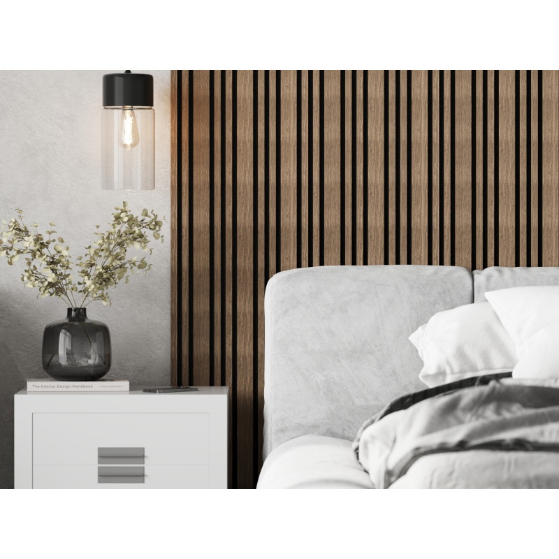 Mexen Lam-F Slim 01 Akustische Wandpaneele 280 x 36,5 cm, Filz 9 mm, technisches Furnier, Dunkle Walnuss - S107-280-01-044