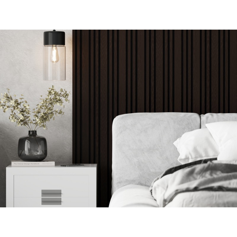 Mexen Lam-F Slim 01 Akustische Wandpaneele 280 x 36,5 cm, Filz 9 mm, technisches Furnier, Schwarze Eiche - S107-280-01-046
