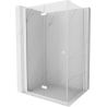Mexen Mist-F faltbare Duschkabine links 120 x 90 cm, transparent, weiß - 8A6T-120-090-20-00-L